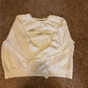 Orangetheory White Sweatshirt with Gold Accents